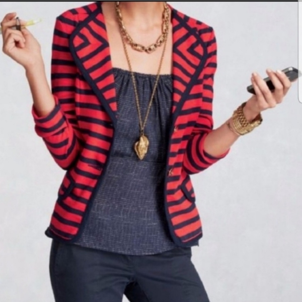 Talbots Women's stripes knit blazer size SP